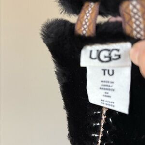 UGG shearling wide headband black embroidered